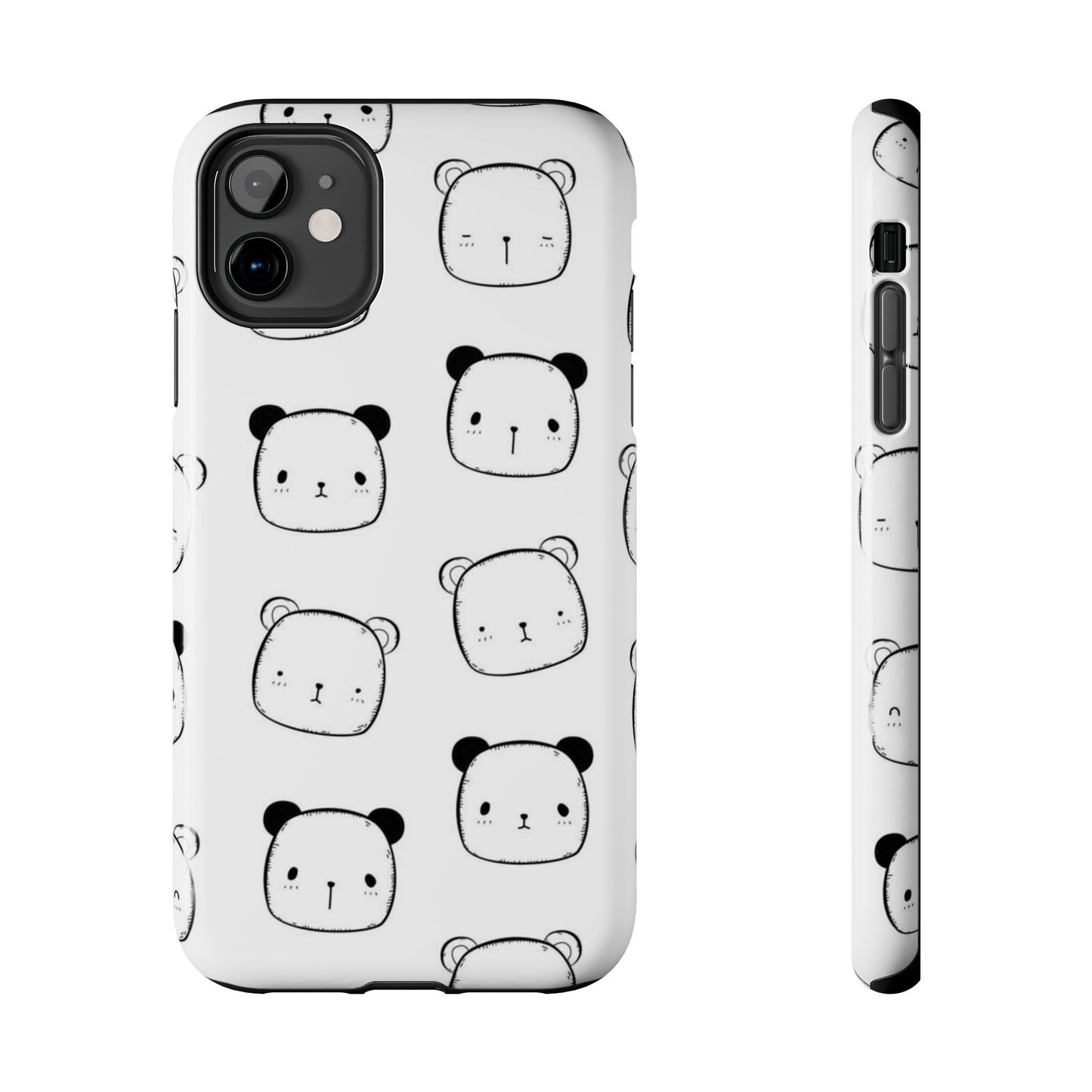 Seamless pattern with cute white and black bear Tough Phone Cases iPhone 11