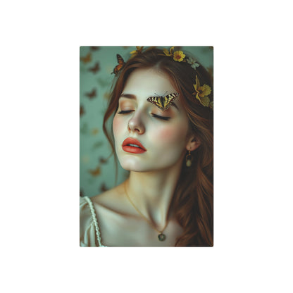 Enchanting Metal Wall Art: Butterfly Goddess Portrait for Dreamy Decor