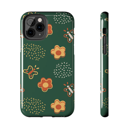 Seamless pattern with flowers and butterflies Tough Phone Cases iPhone 11 Pro