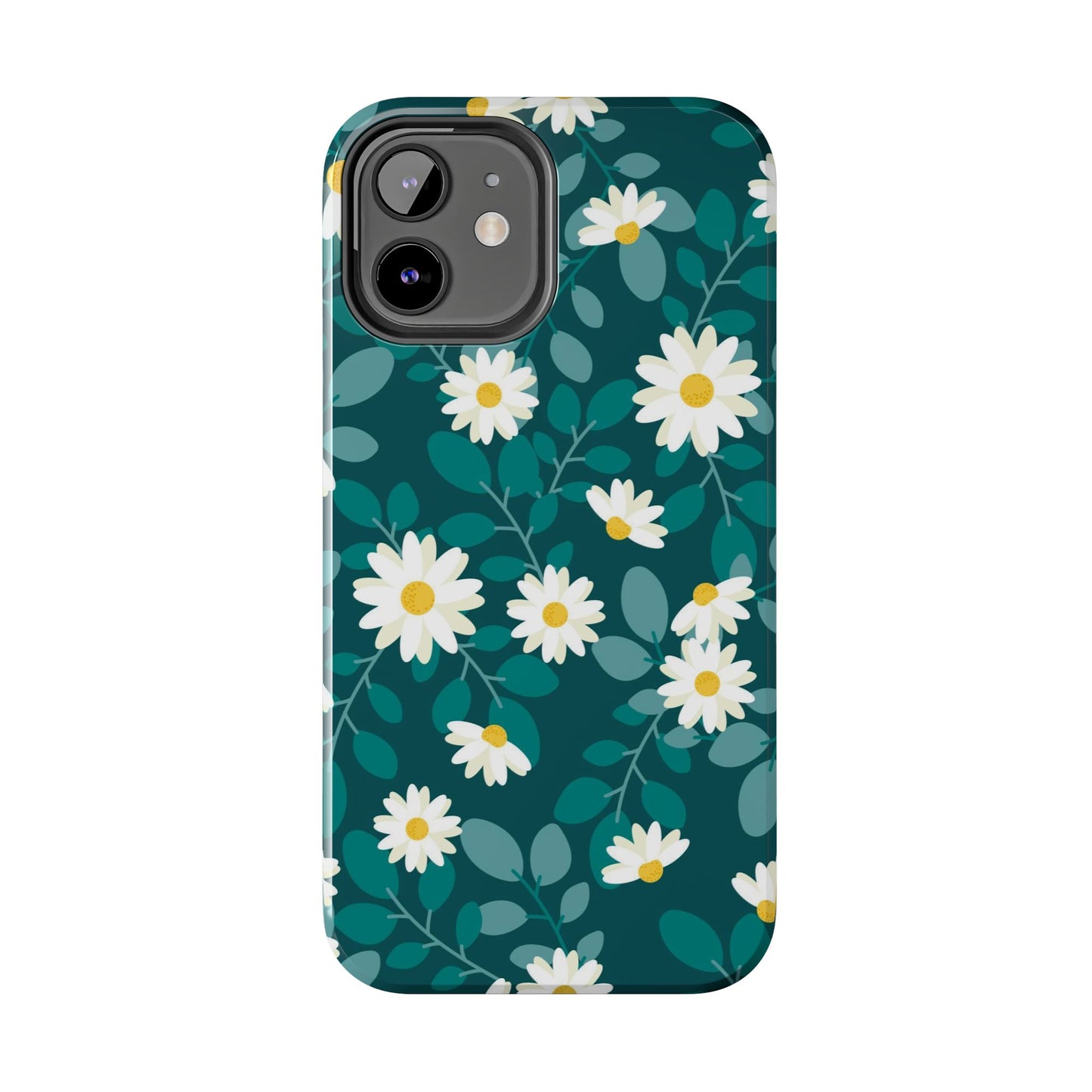 cute white daisy flower flat style seamless pattern Tough Phone Cases