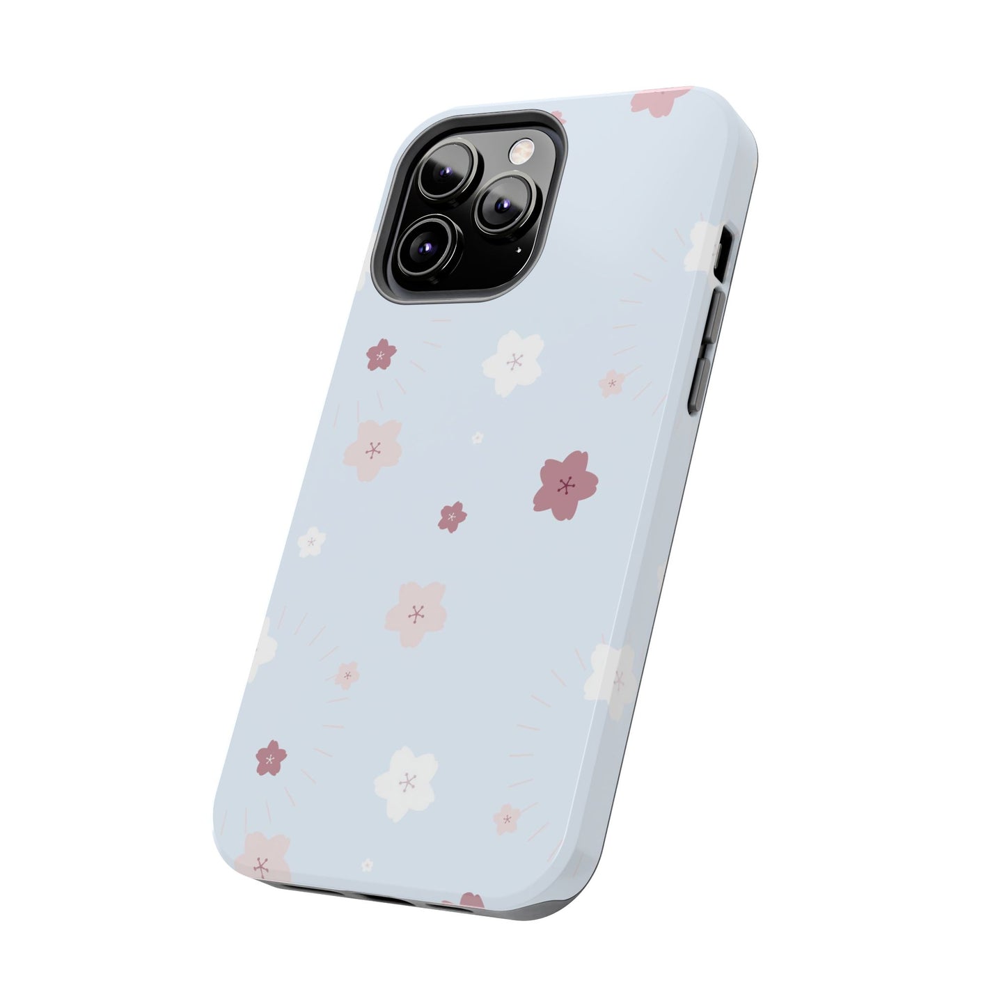 seamless cute lovely pink and white cherry blossom Tough Phone Cases