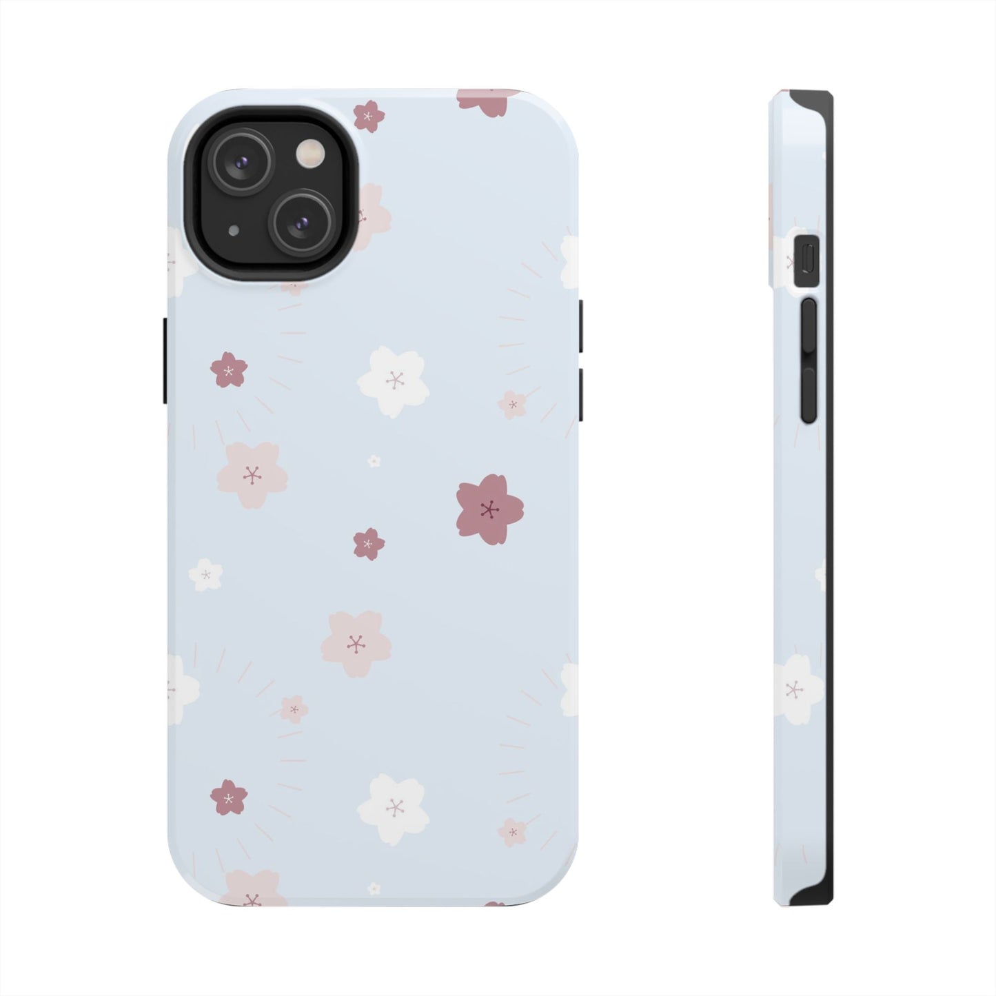 seamless cute lovely pink and white cherry blossom Tough Phone Cases iPhone 14 Plus