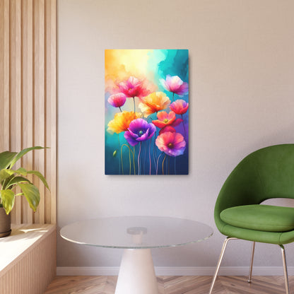 Ethereal Symphony: A Dance of Colors in Bloom Metal Art Sign