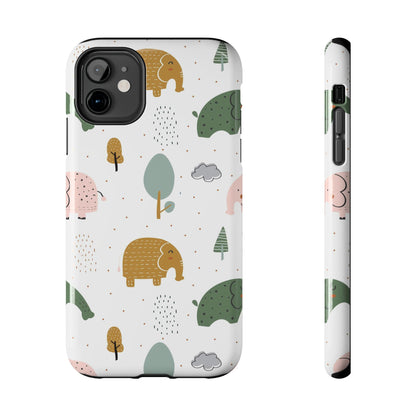 Kids Pattern with Cute Elephants Tough Phone Cases iPhone 11