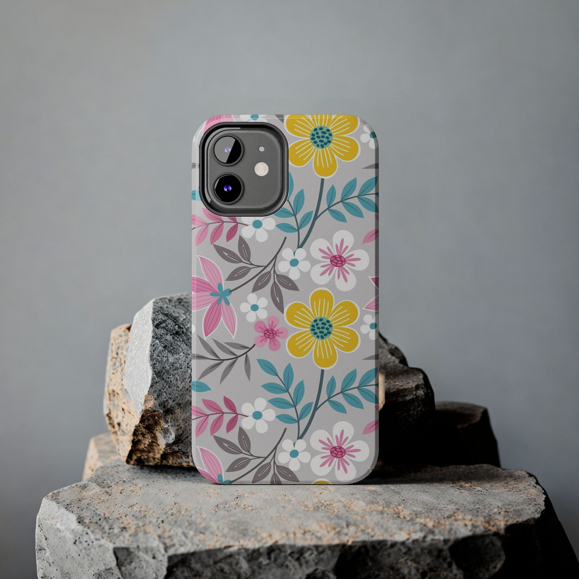 Colorful flowers and leaf Tough Phone Cases