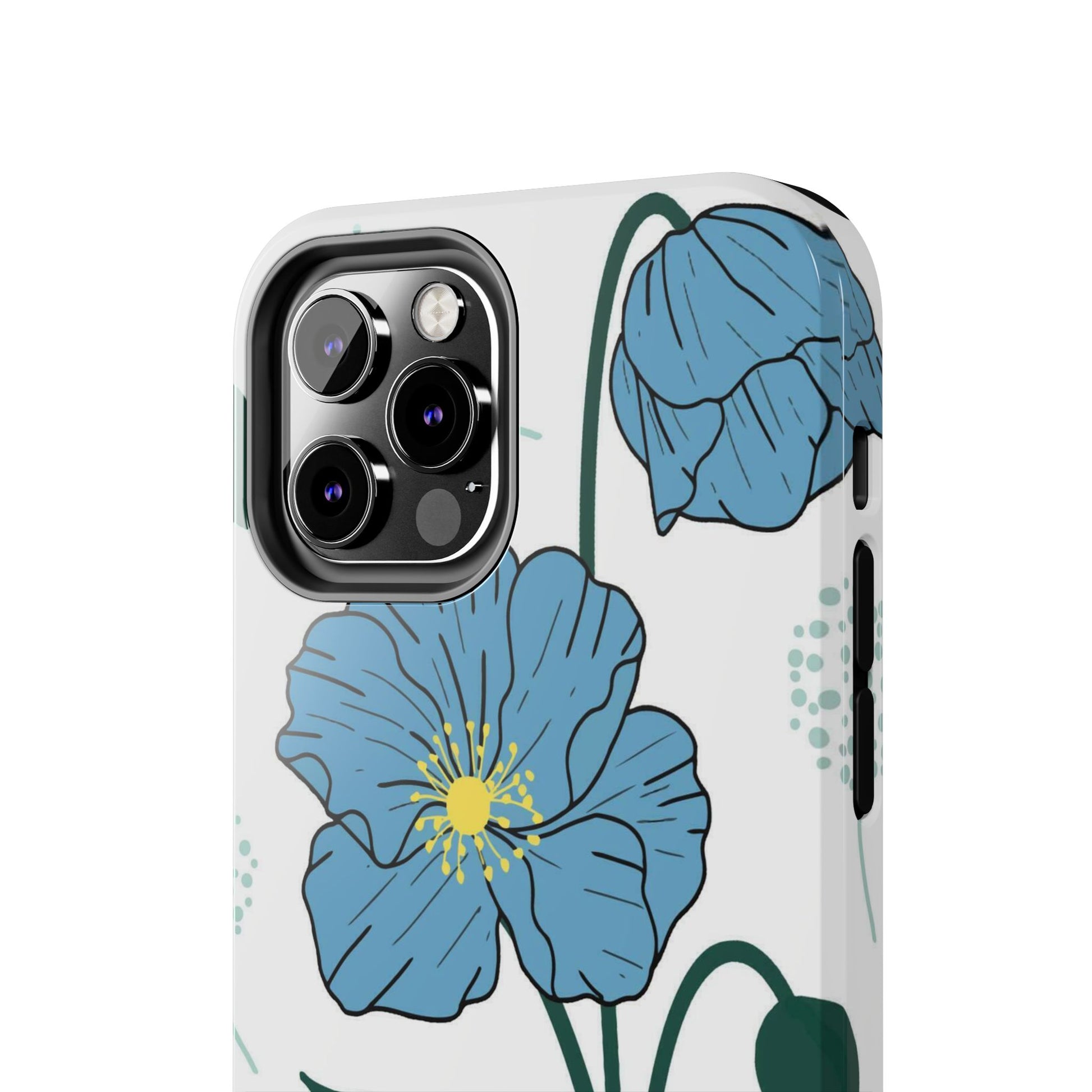 Hand drawn Blue Flower abstract Tough Phone Cases