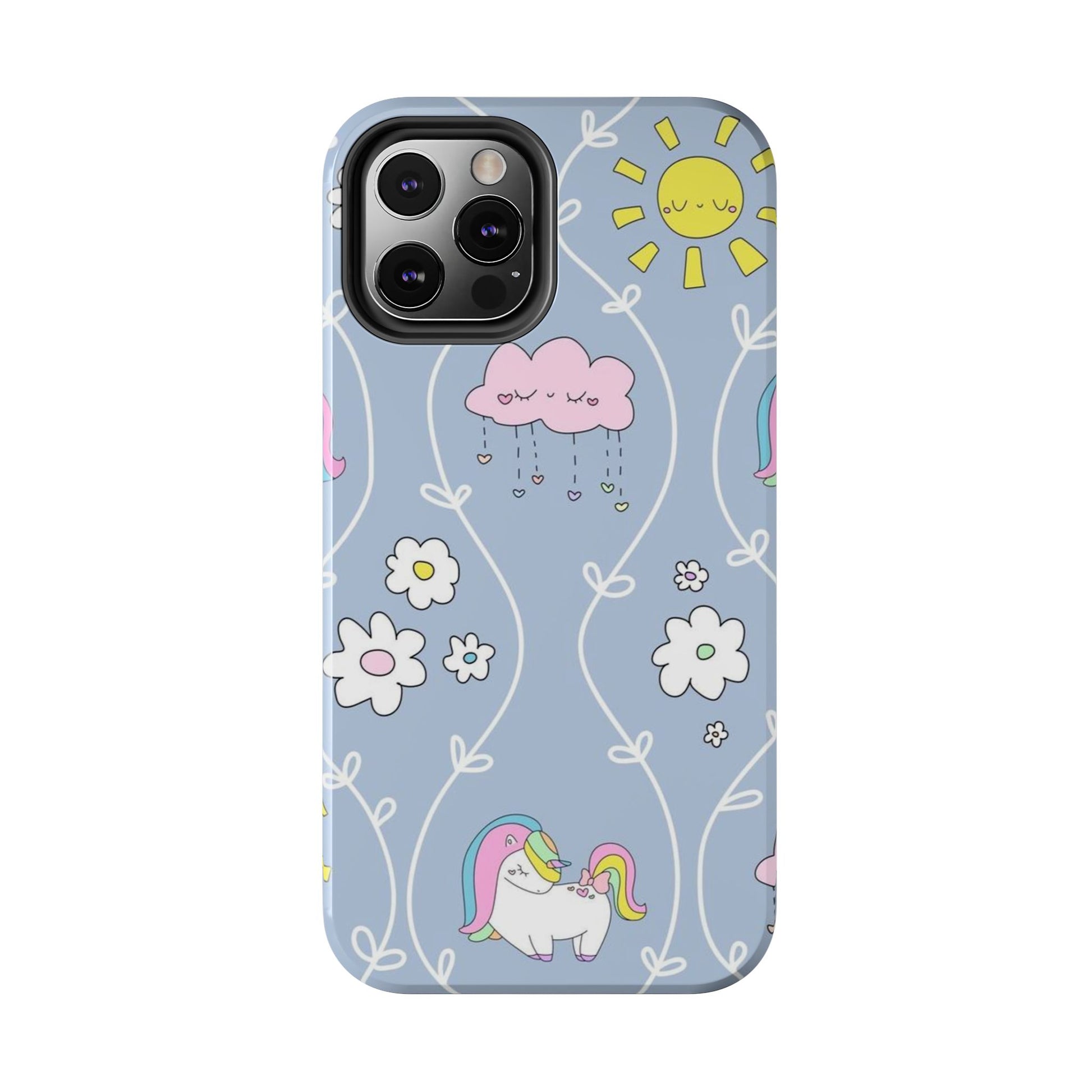 Cute little unicorn heart flower sun cloud Tough Phone Cases