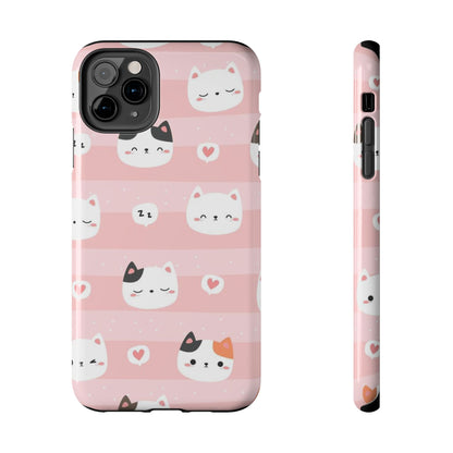 Seamless pattern with cute cats head cartoon Tough Phone Cases iPhone 11 Pro Max