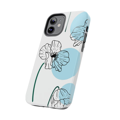 Hand drawn Blue Flower abstract Tough Phone Cases