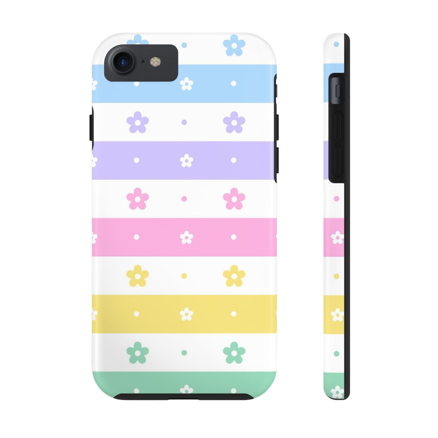 Rainbow Pastel Flower Tough Phone Cases iPhone 7, iPhone 8, iPhone SE