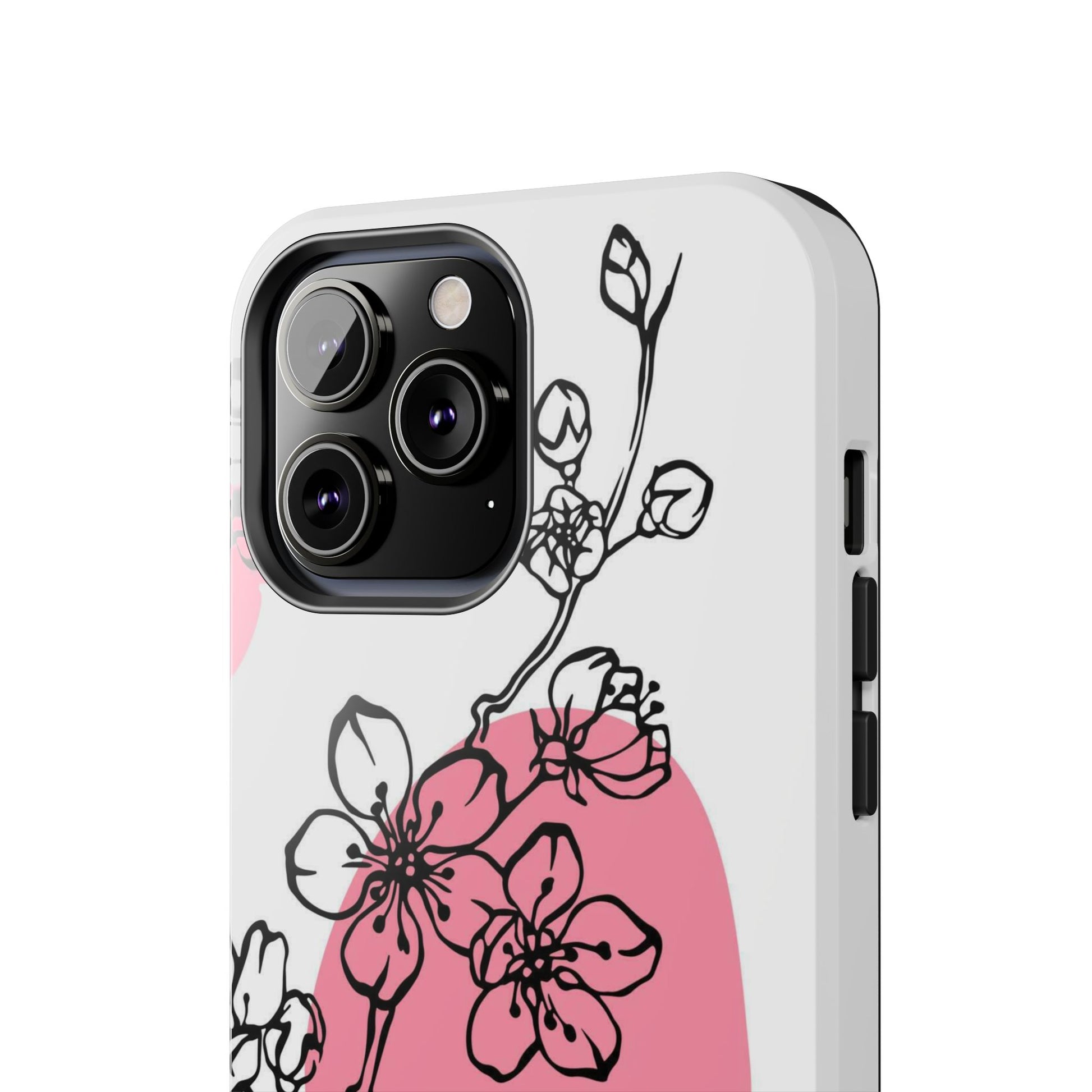 Spring blossom monochrome line art floral Tough Phone Cases