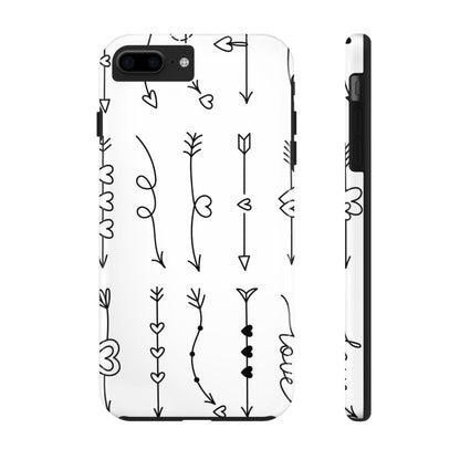 Set of cute doodle arrows for Valentine's Day Tough Phone Cases iPhone 7 Plus, iPhone 8 Plus