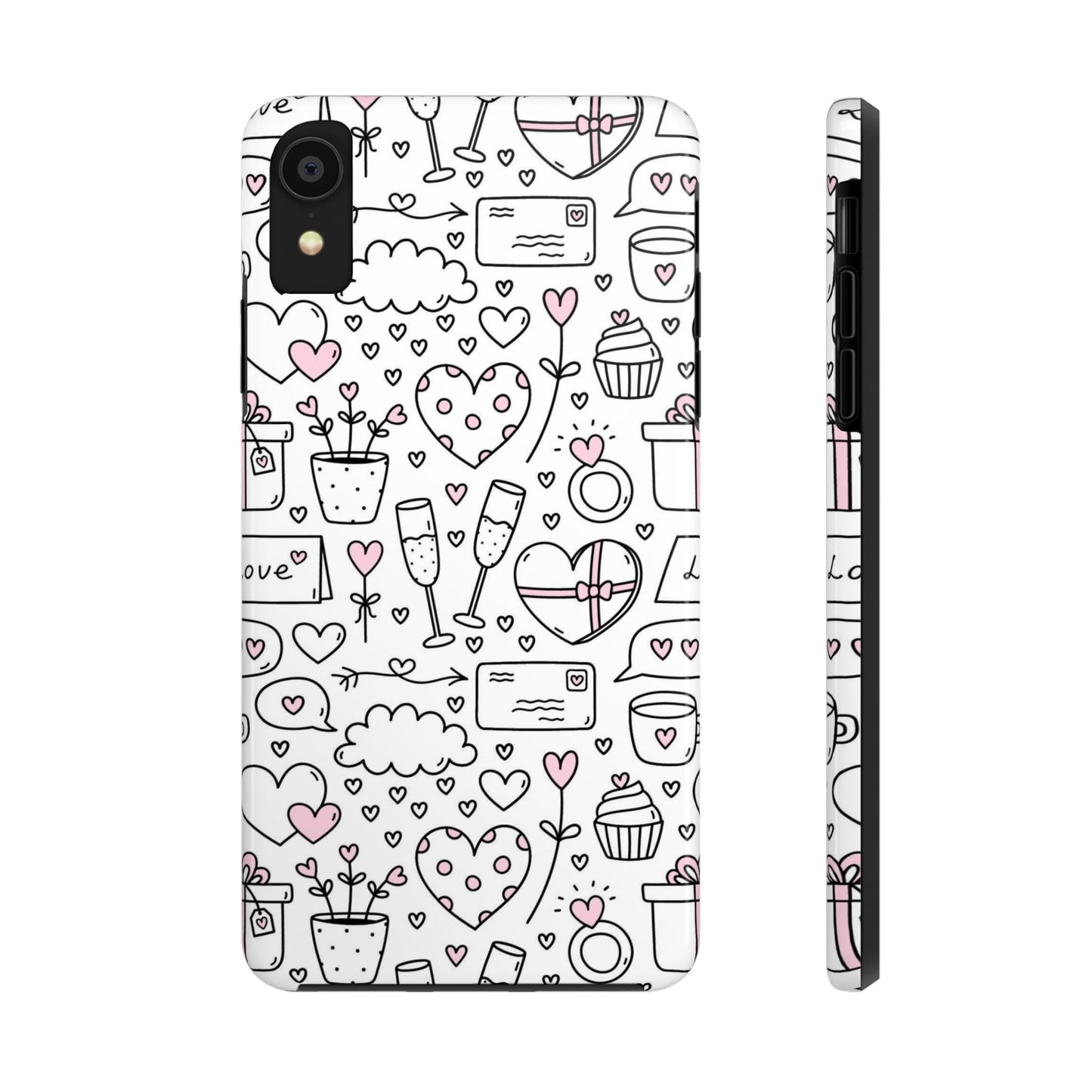 Cute seamless pattern for Valentine's Day with hearts Tough Phone Cases iPhone XR