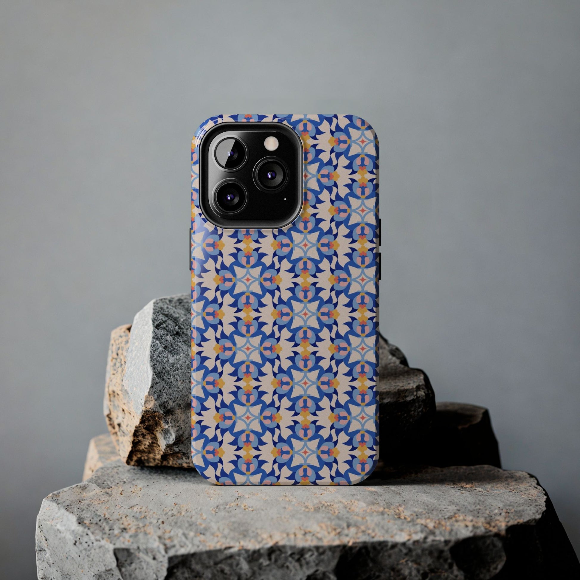 Floral Tile Pattern Tough Phone Cases