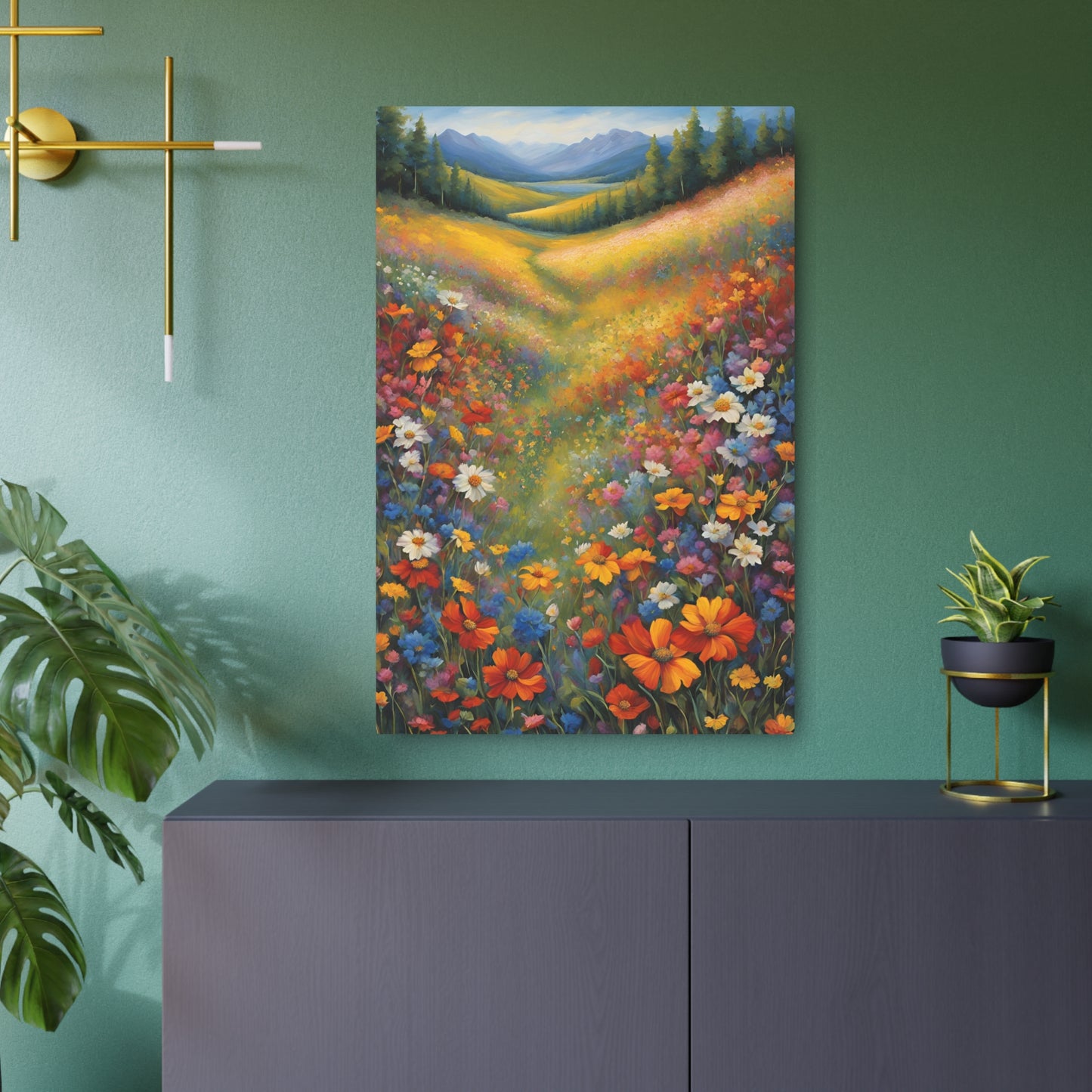 Valley of Eternal Blossoms: A Symphony of Nature’s Palette Metal Art Sign 24" x 36" (Vertical) 0.12''