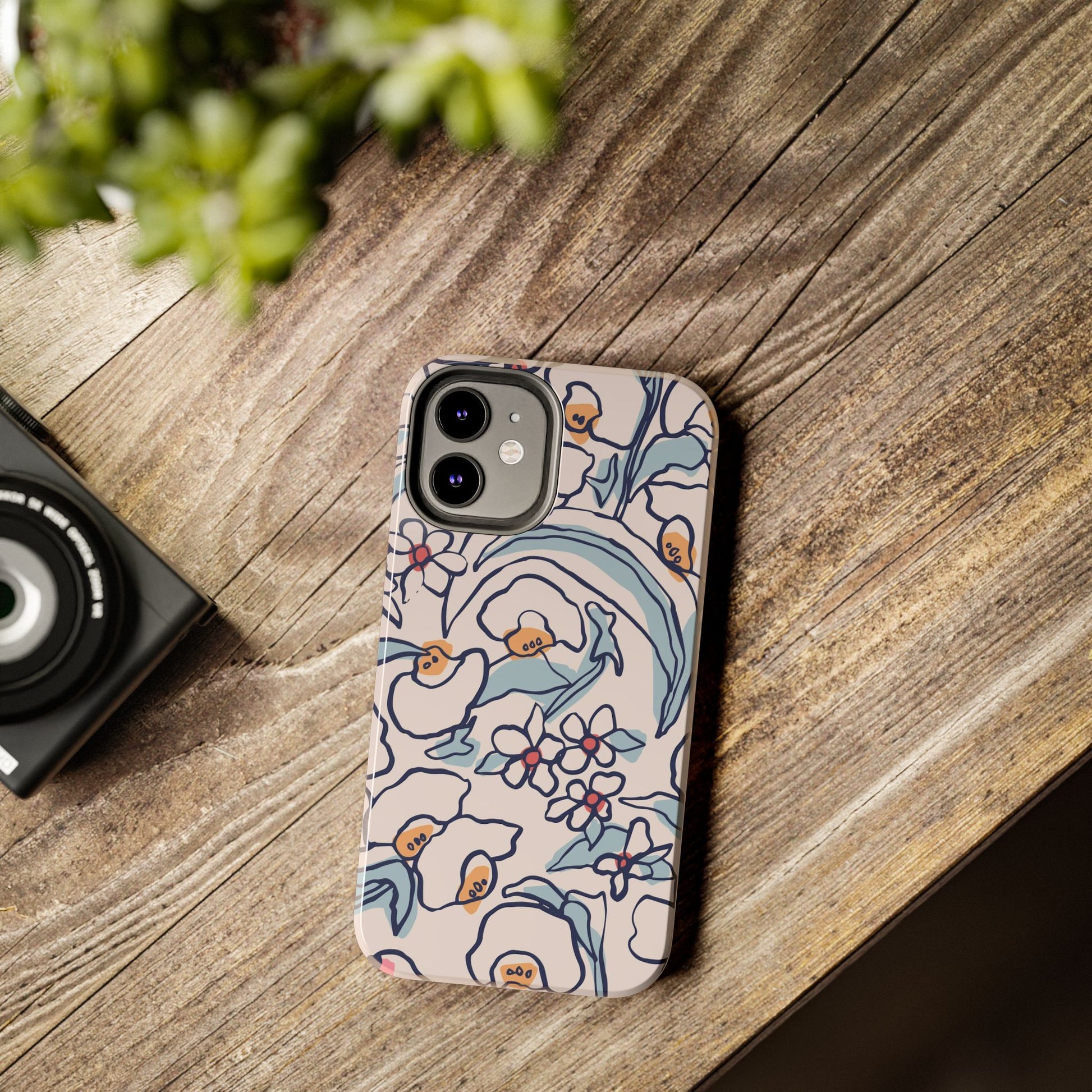 hand-drawn flower sketch Tough Phone Cases