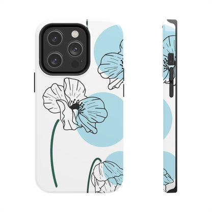 Hand drawn Blue Flower abstract Tough Phone Cases iPhone 14 Pro