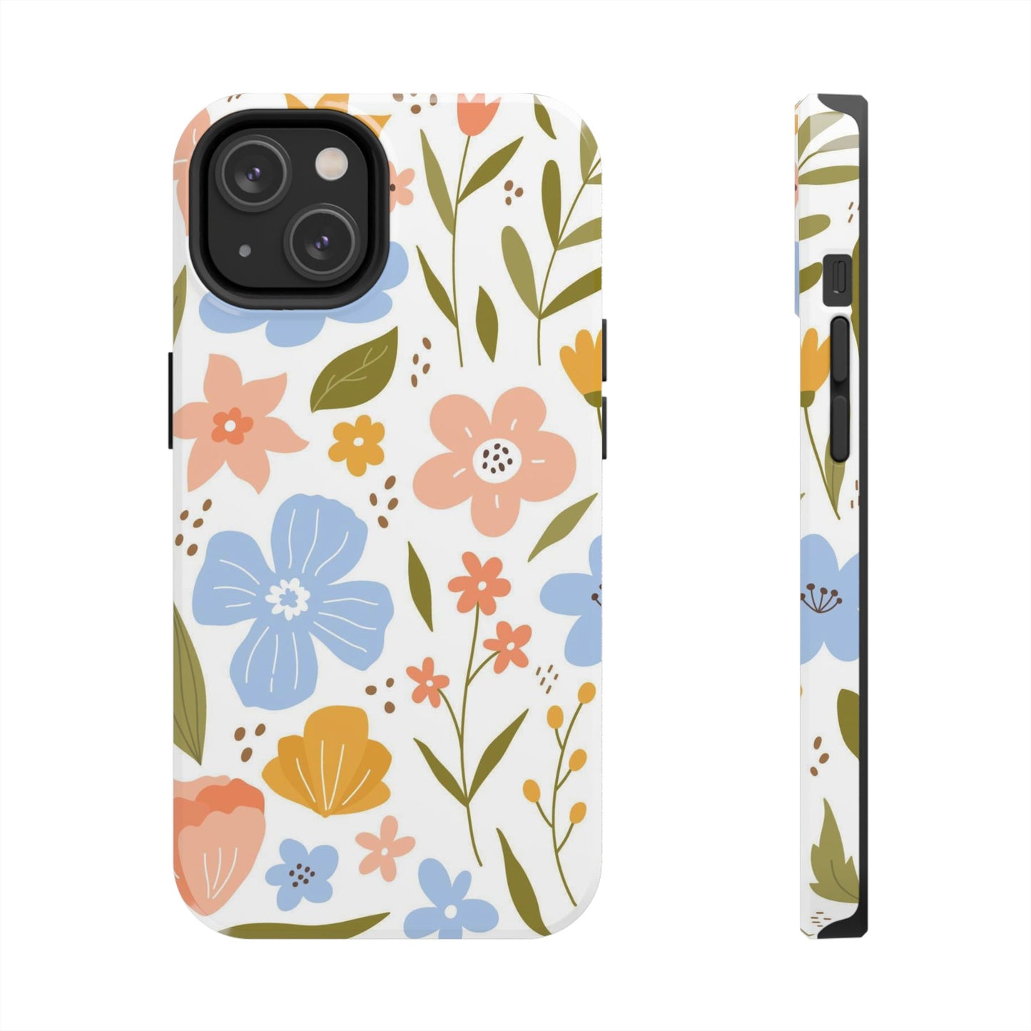 Big collection of blooming flowers, twigs and leaves Tough Phone Cases iPhone 14