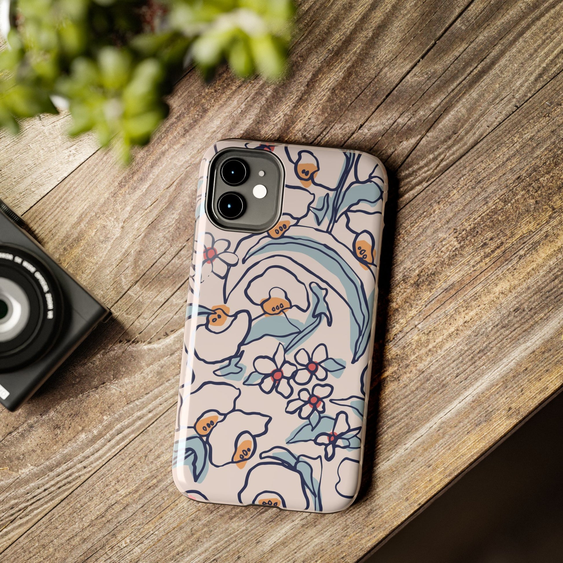 hand-drawn flower sketch Tough Phone Cases