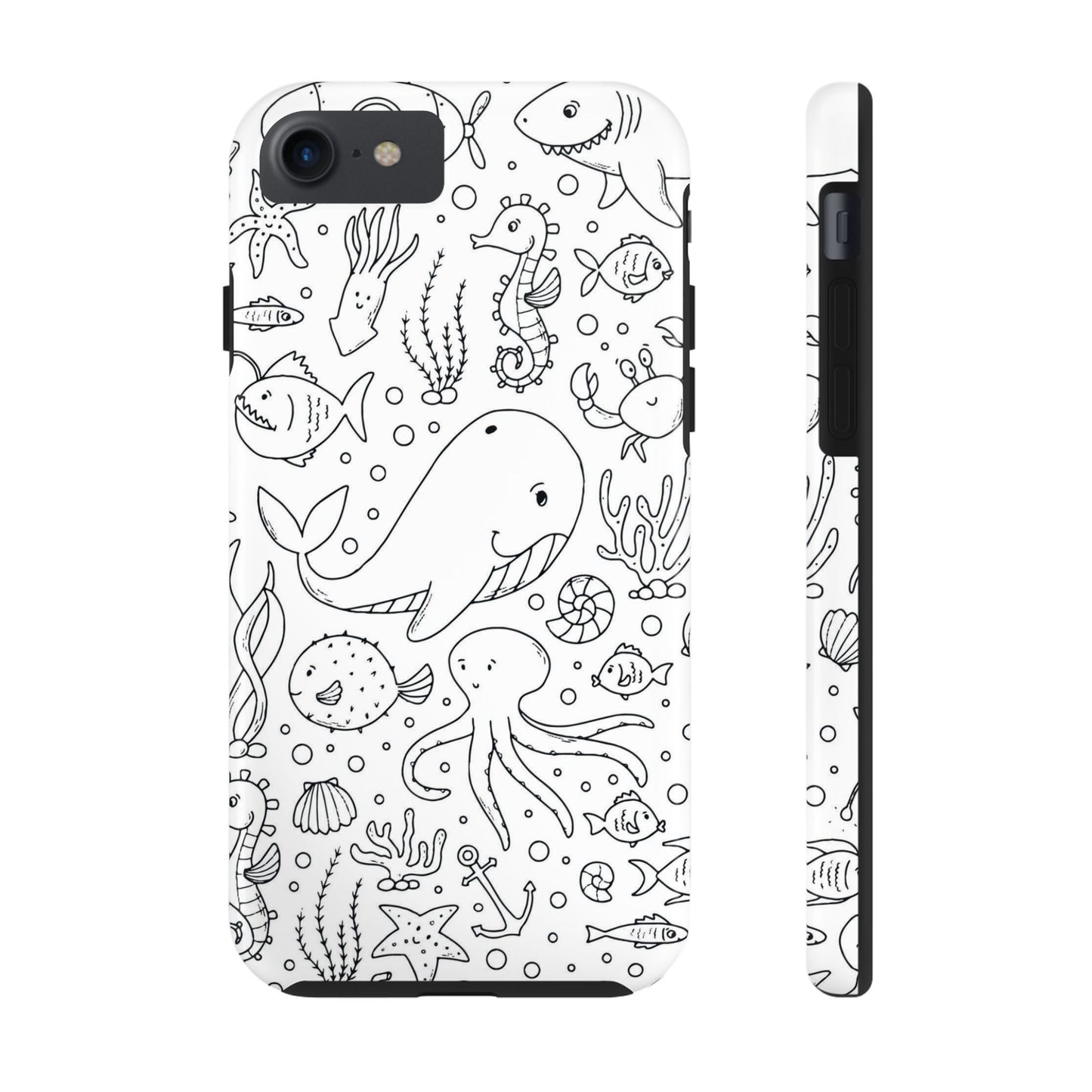 monochrome seamless pattern Tough Phone Cases iPhone 7, iPhone 8, iPhone SE