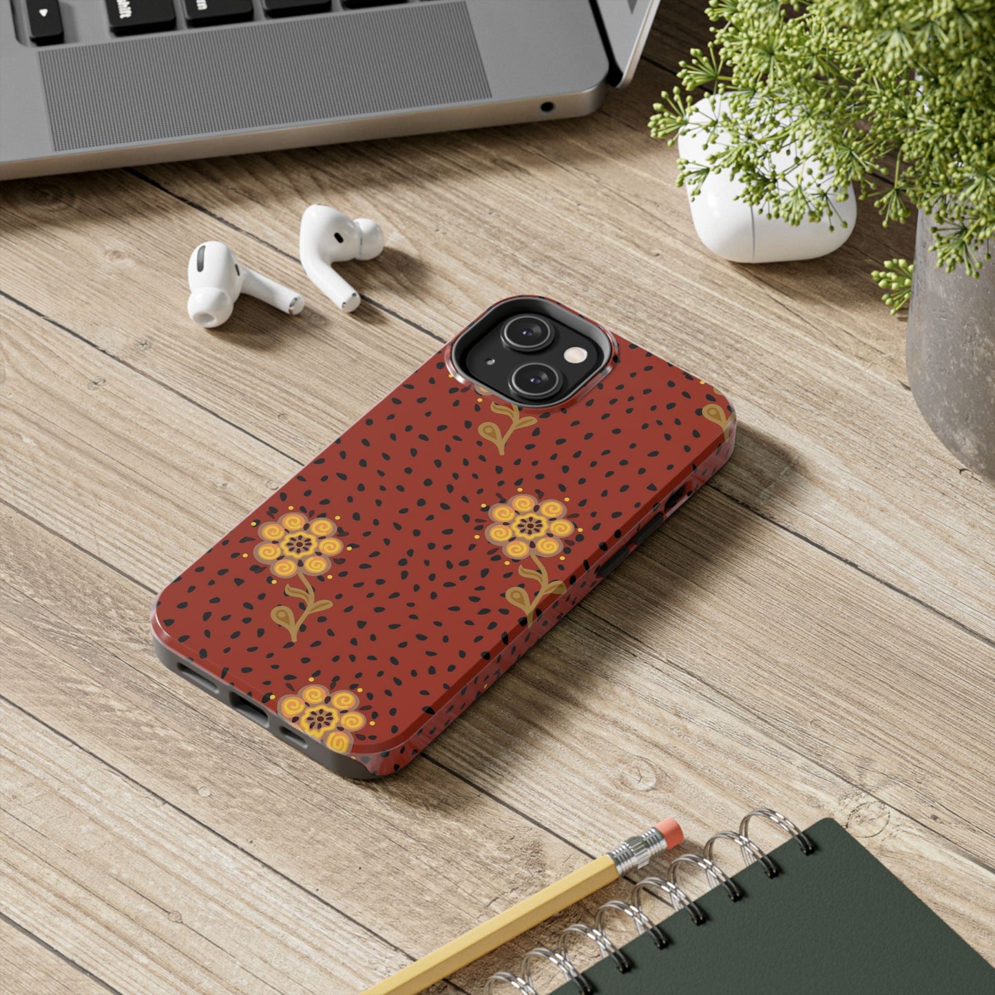 Abstract ethnic flower seamless pattern Tough Phone Cases