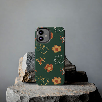 Seamless pattern with flowers and butterflies Tough Phone Cases