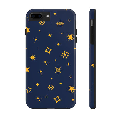 pattern on a blue Tough Phone Cases iPhone 7 Plus, iPhone 8 Plus