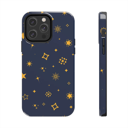 pattern on a blue Tough Phone Cases iPhone 14 Pro Max