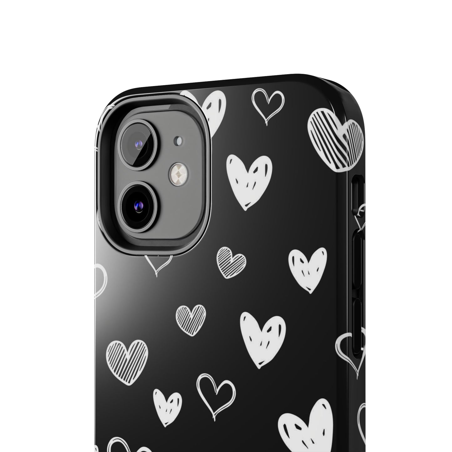 Heart doodles seamless pattern Tough Phone Cases