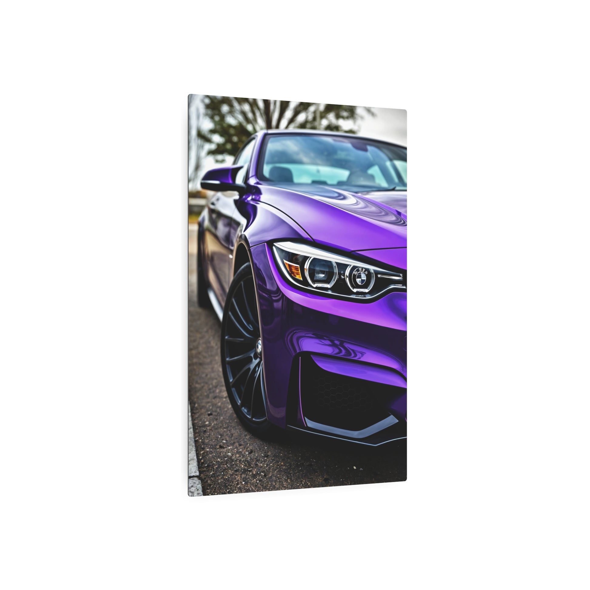 Stunning Purple Car Metal Sign - Perfect Wall Decor for Car Enthusiasts