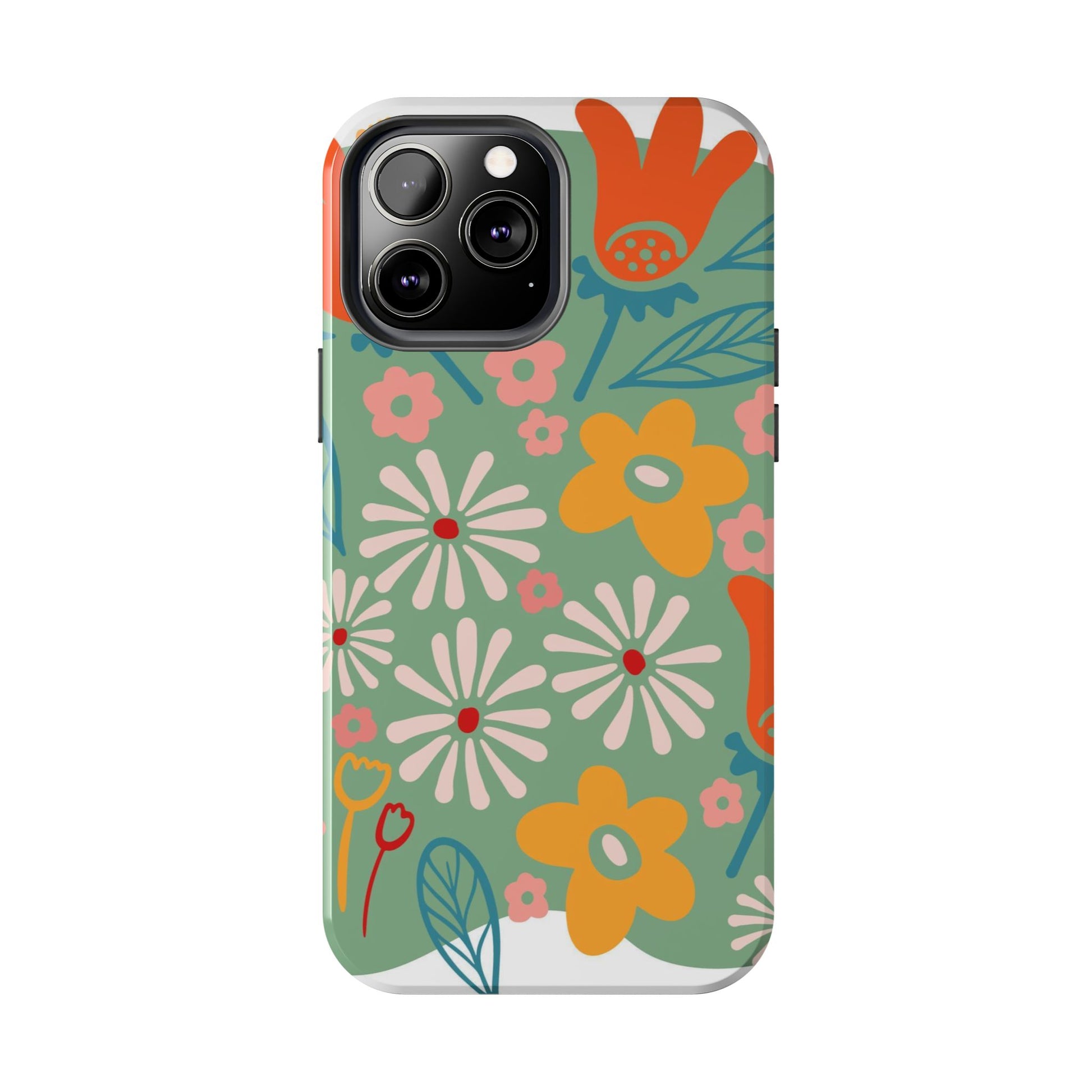 flowers in trendy retro Tough Phone Cases