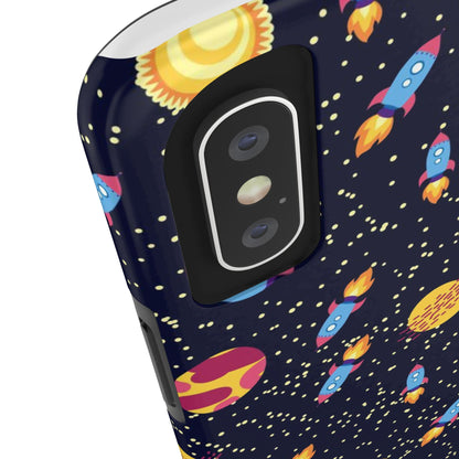 Seamless space pattern. Planets, rockets Tough Phone Cases