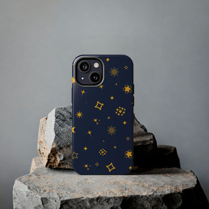 pattern on a blue Tough Phone Cases