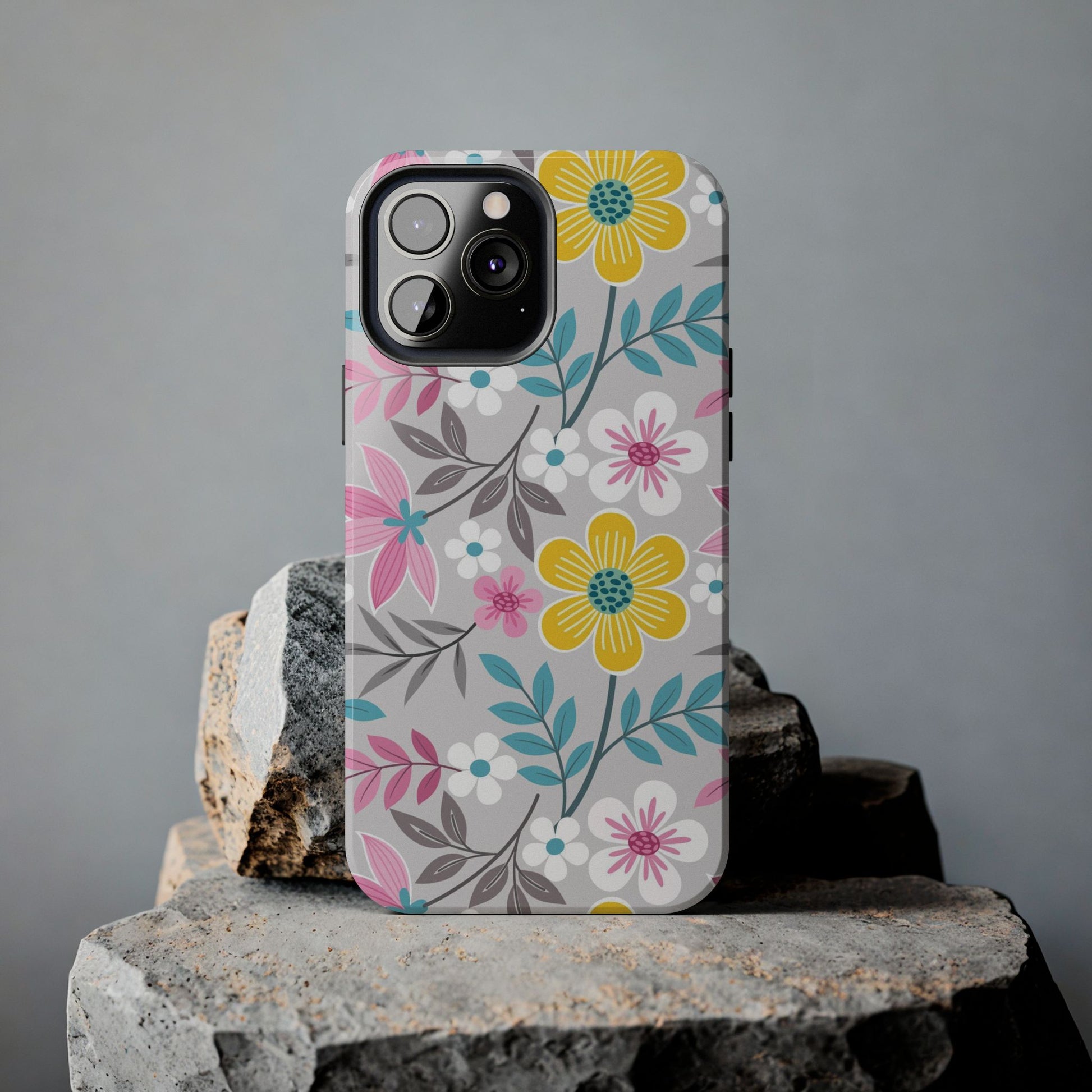 Colorful flowers and leaf Tough Phone Cases