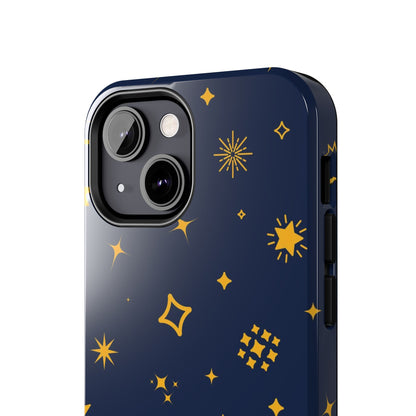 pattern on a blue Tough Phone Cases