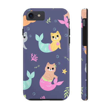 Seamless pattern of cute mermaid cats Tough Phone Cases iPhone 7, iPhone 8, iPhone SE