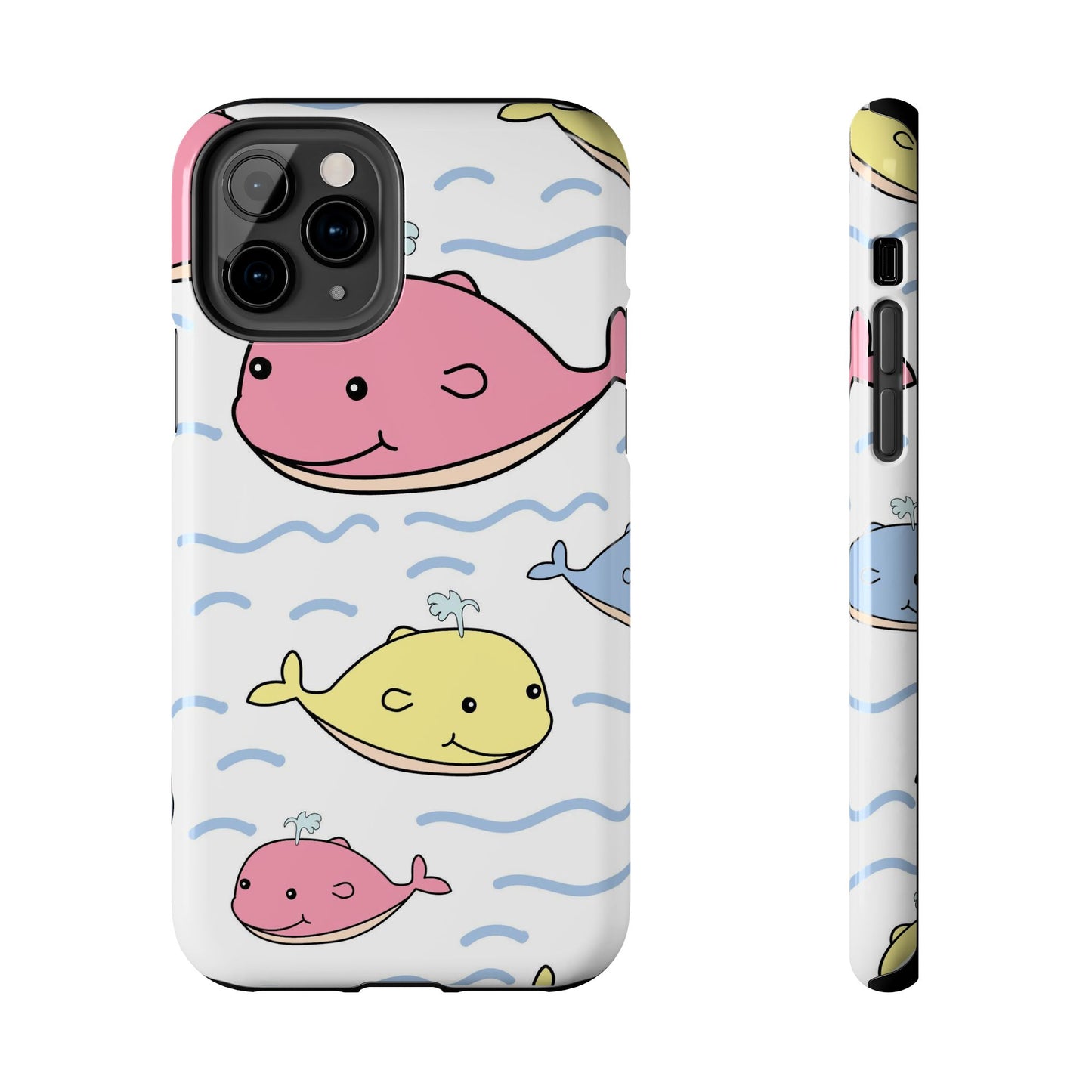 Seamless cute multicolored whale cartoon pattern Tough Phone Cases iPhone 11 Pro