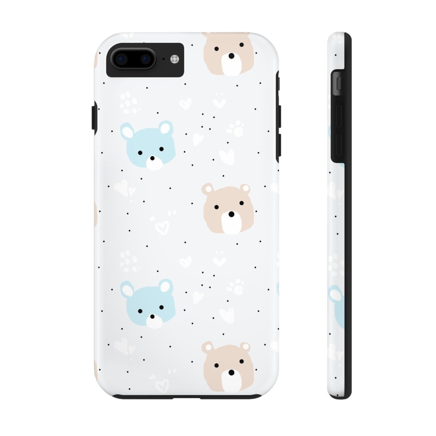 Seamless Pattern with Cute Cartoon Bear Face Tough Phone Cases iPhone 7 Plus, iPhone 8 Plus