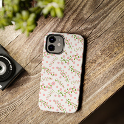 Seamless pattern green branches with blooming Tough Phone Cases