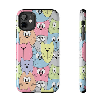 Hand drawn cute cats faces Tough Phone Cases iPhone 11