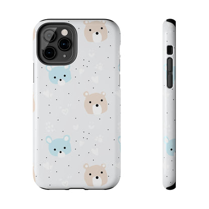 Seamless Pattern with Cute Cartoon Bear Face Tough Phone Cases iPhone 11 Pro