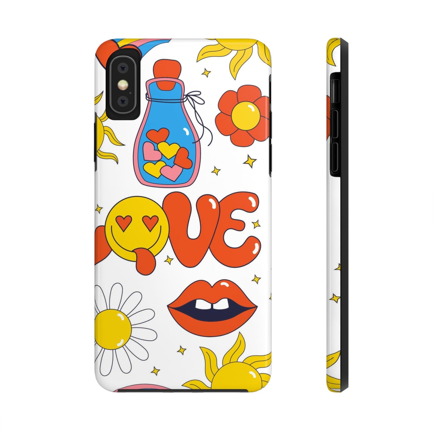 Retro Seamless pattern with 70s, 80s, 90s vibes Tough Phone Cases iPhone XS