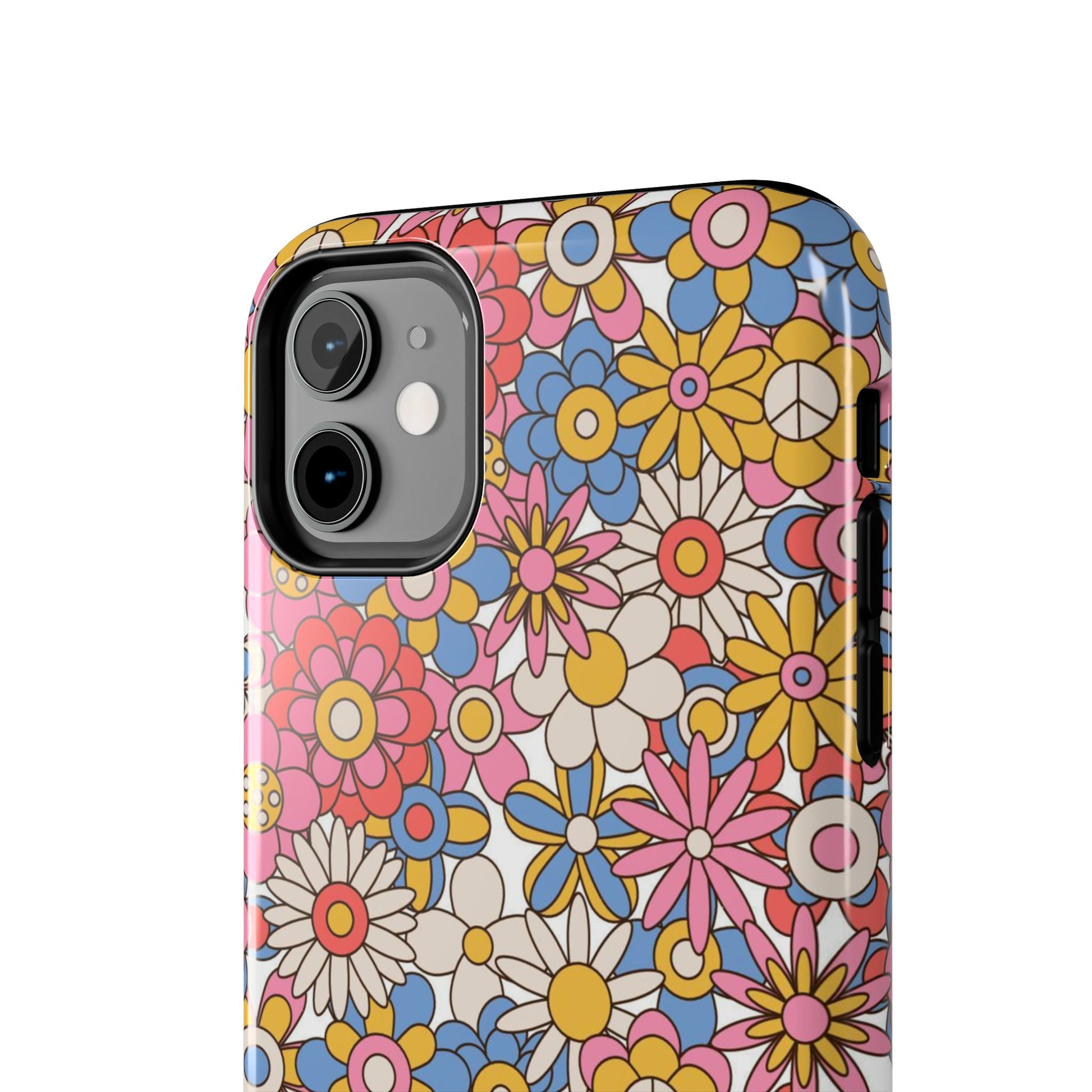 60s and 70s retro vintage flowers seamless Tough Phone Cases