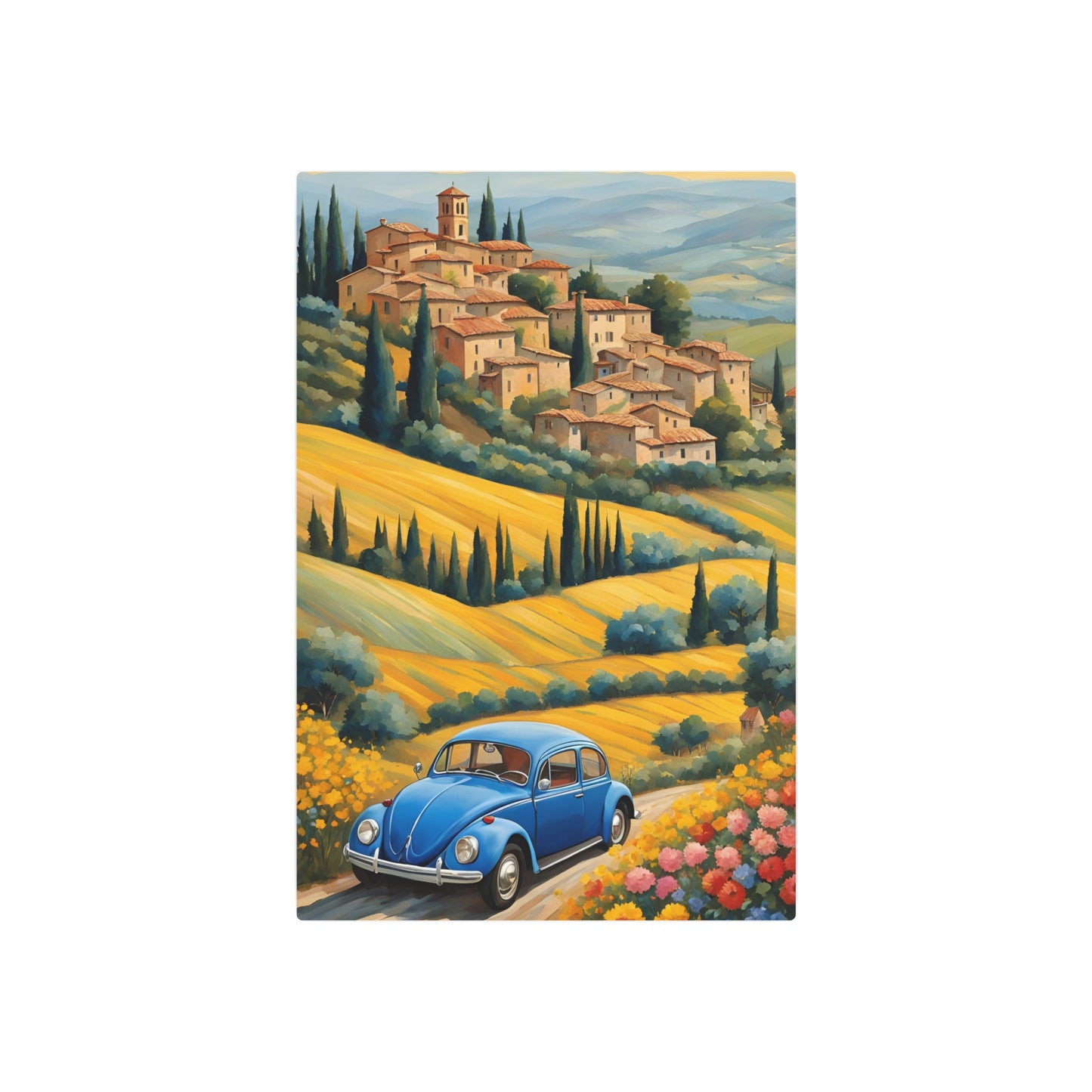 Vintage Charm in the Tuscan Hills Metal Art Sign