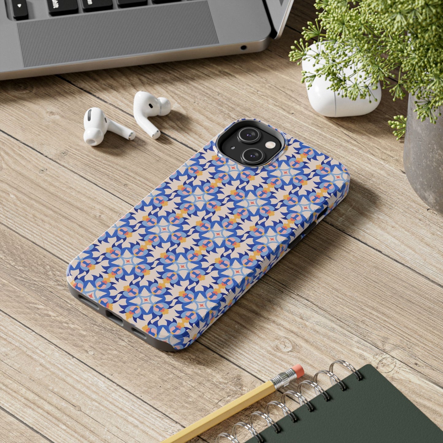 Floral Tile Pattern Tough Phone Cases