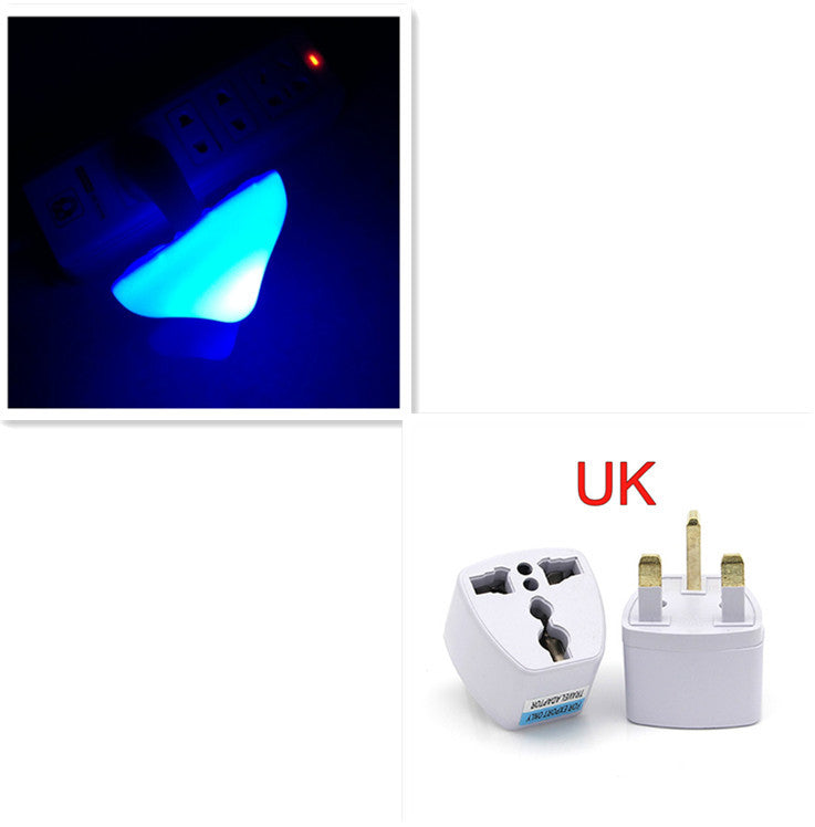 LED Night Light Mushroom Wall Socket Lamp EU US Plug Warm White Light-control Sensor Bedroom Light Home Decoration Mushroom UK Blue