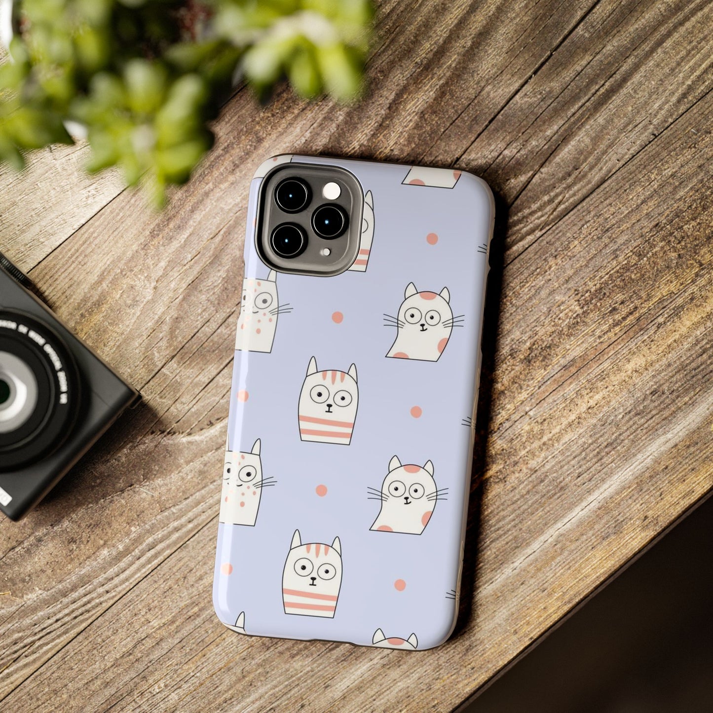 Doodle Seamless Pattern with Cute Cats Tough Phone Cases