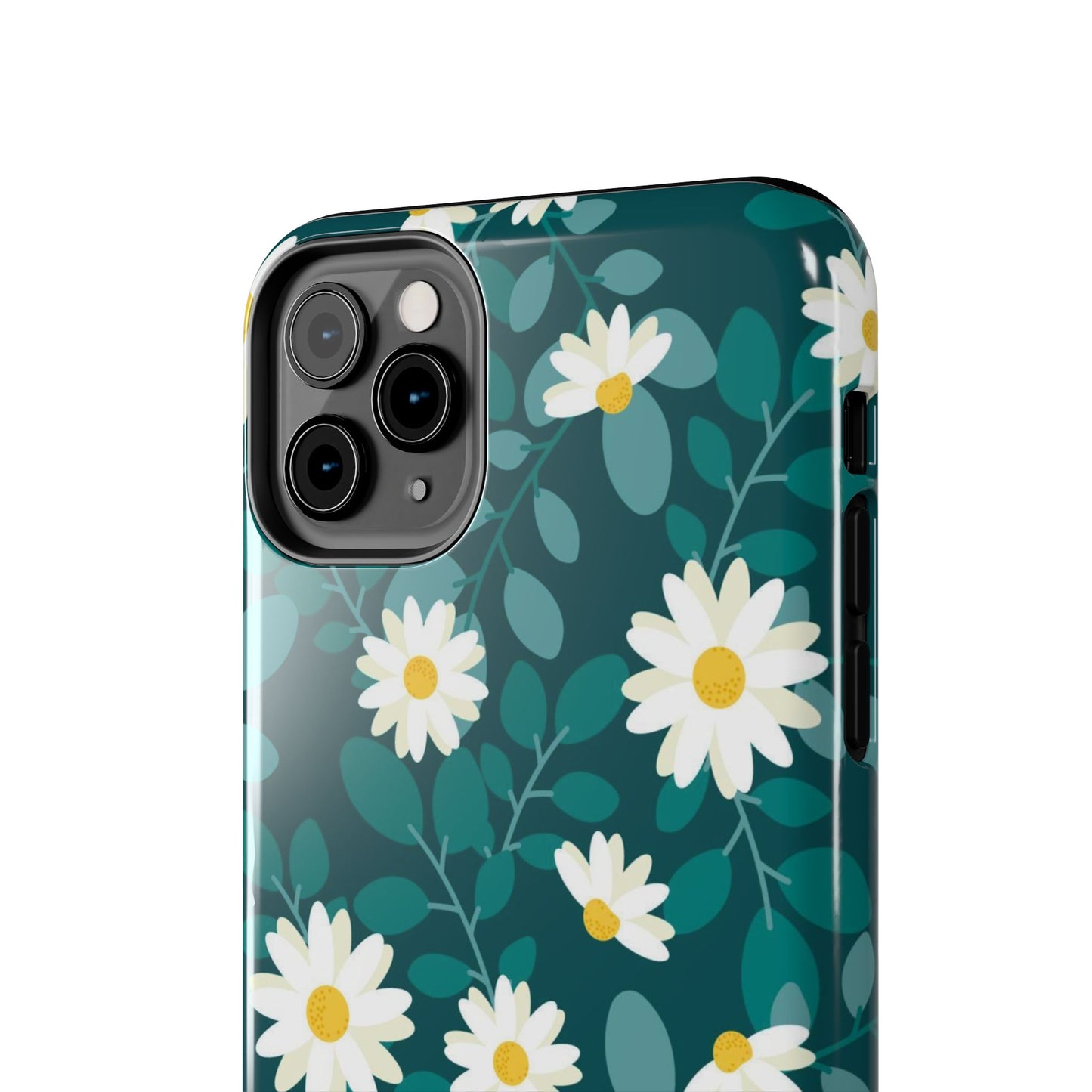 cute white daisy flower flat style seamless pattern Tough Phone Cases