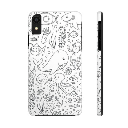 monochrome seamless pattern Tough Phone Cases iPhone XR