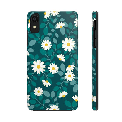 cute white daisy flower flat style seamless pattern Tough Phone Cases iPhone XR